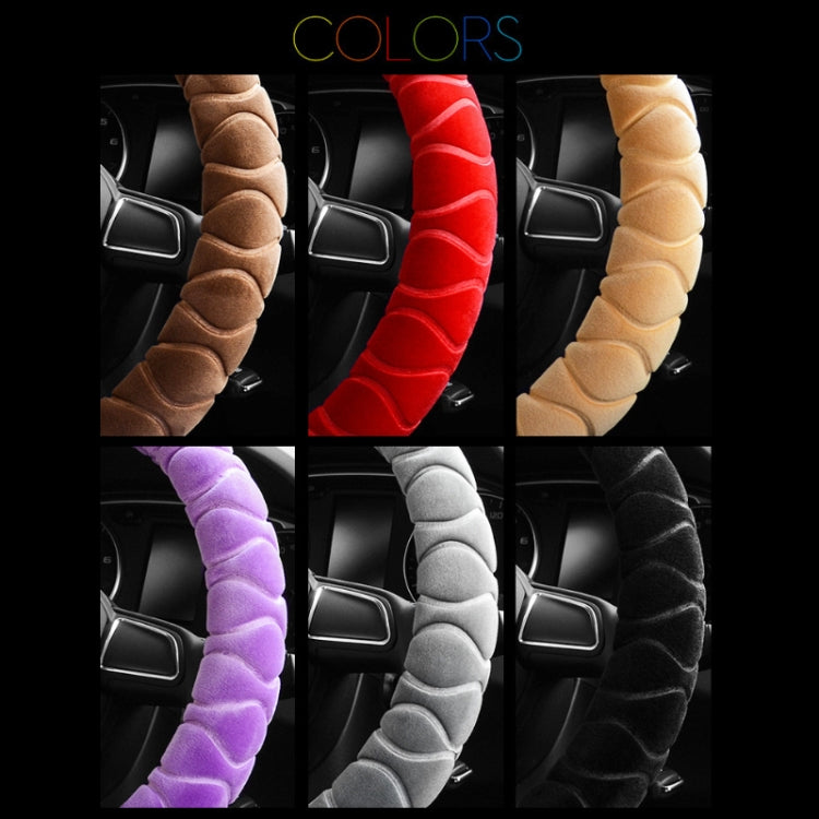 Car Universal Short Plush Warm Anti-skid Steering Wheel Cover, Adaptation Steering Wheel Diameter: 38cm