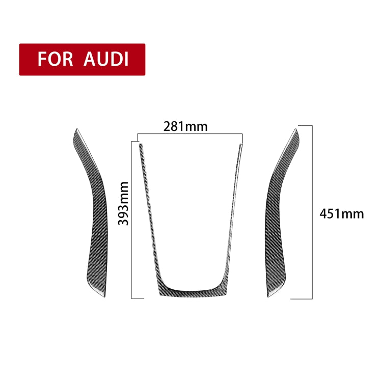3 in 1 Car Carbon Fiber Gears Panel Decorative Sticker for Audi A5 Hard Top 2008-, Left and Right Drive Universal