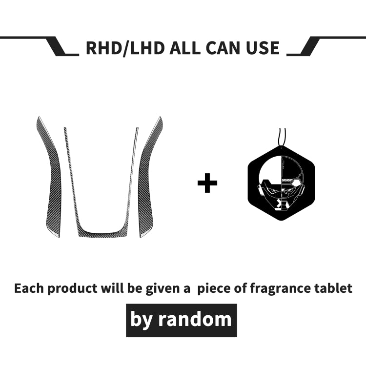 3 in 1 Car Carbon Fiber Gears Panel Decorative Sticker for Audi A5 Hard Top 2008-, Left and Right Drive Universal