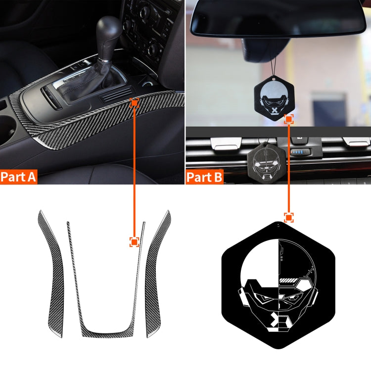 3 in 1 Car Carbon Fiber Gears Panel Decorative Sticker for Audi A5 Hard Top 2008-, Left and Right Drive Universal
