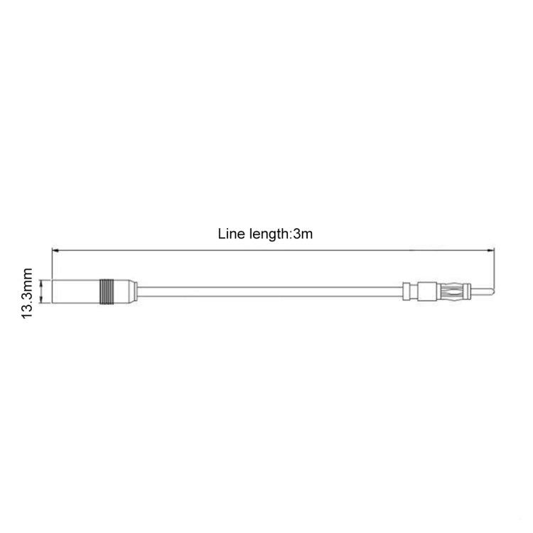 Car Electronic Stereo FM Radio Amplifier Antenna Aerial Extended Cable, Length: 3m
