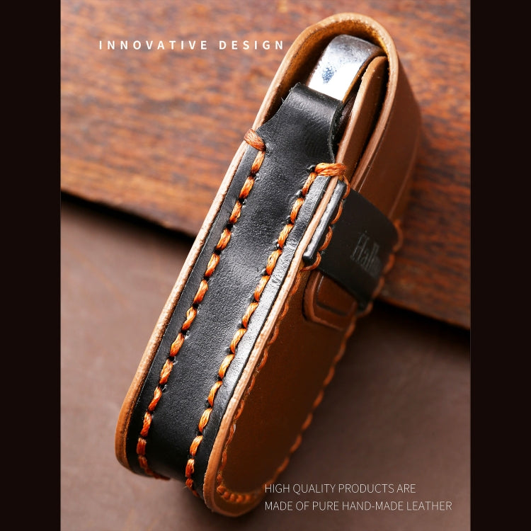 Hallmo Car Cowhide Leather Key Protective Cover Key Case for Hyundai IX35 A Style