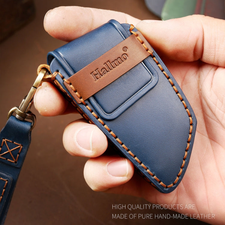 Hallmo Car Cowhide Leather Key Protective Cover Key Case for BMW Blade Style