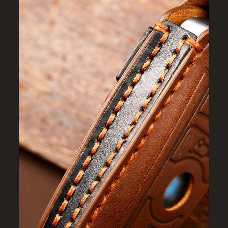 Hallmo Car Cowhide Leather Key Protective Cover Key Case for BMW Blade Style