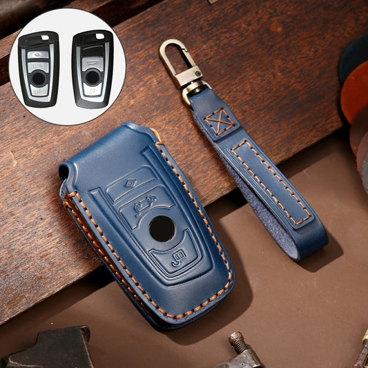 Hallmo Car Cowhide Leather Key Protective Cover Key Case for Old BMW