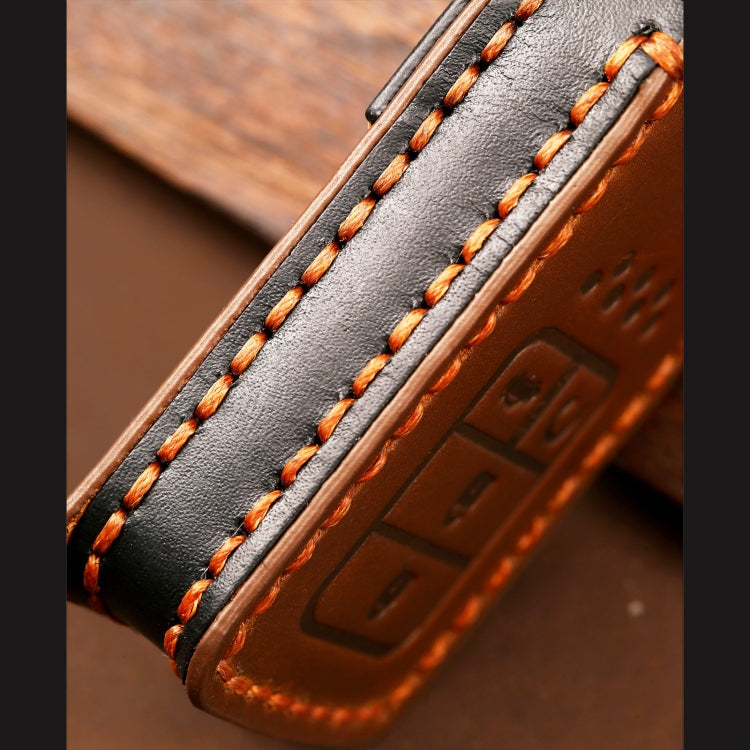 Hallmo Car Cowhide Leather Key Protective Cover Key Case for Honda Civic / Accord 2-button