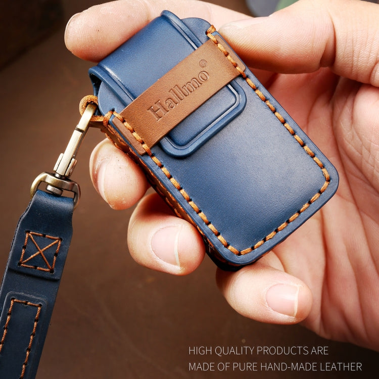 Hallmo Car Cowhide Leather Key Protective Cover Key Case for Honda Civic / Accord 3-button Start