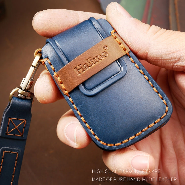 Hallmo Car Cowhide Leather Key Protective Cover Key Case for Volkswagen Lavida B Style