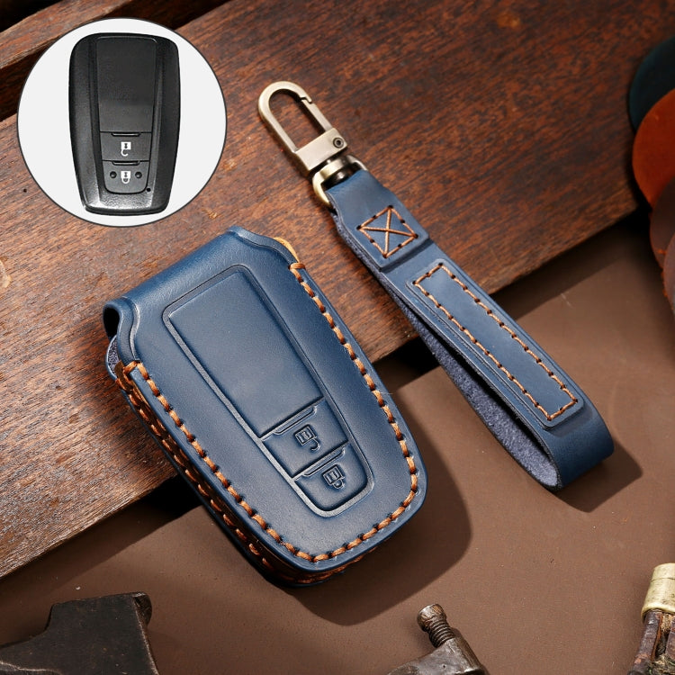 Hallmo Car Cowhide Leather Key Protective Cover Key Case for Toyota Corolla 2018 2-button