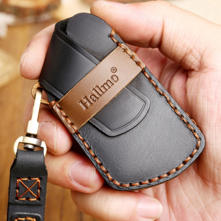 Hallmo Car Cowhide Leather Key Protective Cover Key Case for Volkswagen Golf 8