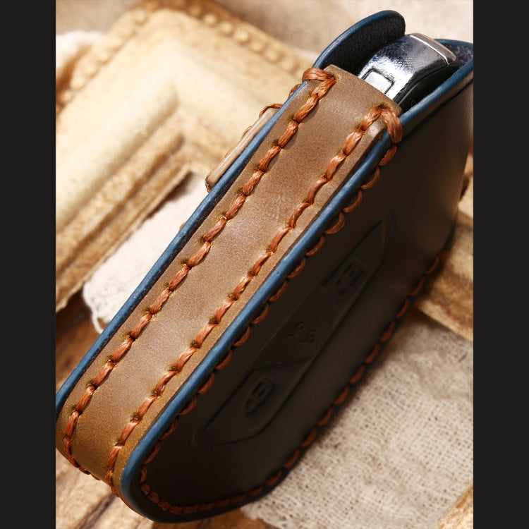 Hallmo Car Cowhide Leather Key Protective Cover Key Case for Volkswagen Golf 8