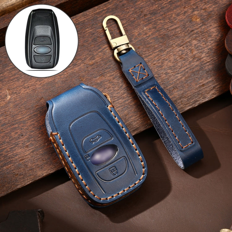 Hallmo Car Cowhide Leather Key Protective Cover Key Case for Subaru Forester