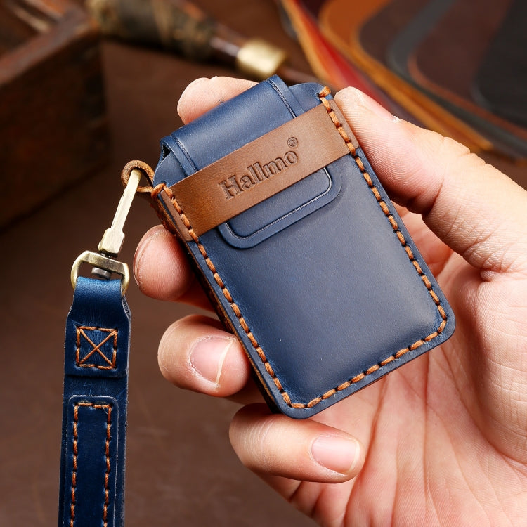 Hallmo Car Cowhide Leather Key Protective Cover Key Case for New Volvo