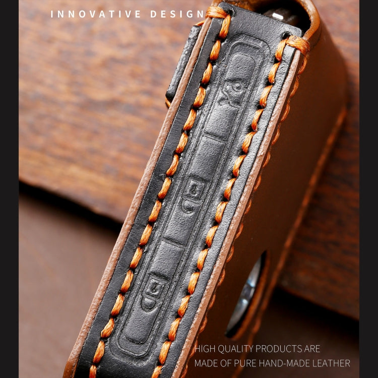 Hallmo Car Cowhide Leather Key Protective Cover Key Case for New Volvo