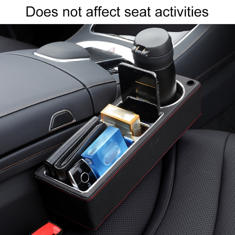 Car Multi-functional Console PU Leather Box Cup Holder Seat Gap Side Storage Box