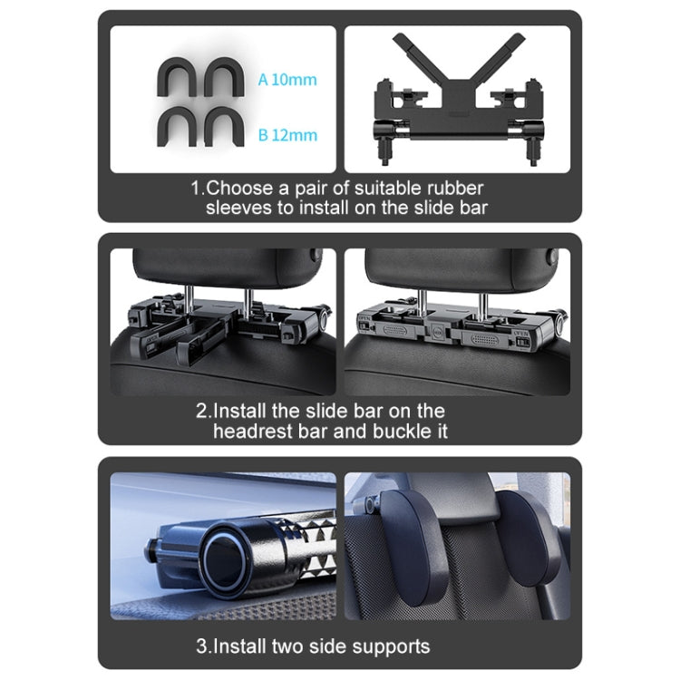 A05 Adjustable Car Auto U-shaped Memory Foam Neck Rest Cushion Seat Pillow with Hook & Mobile Phone Holder