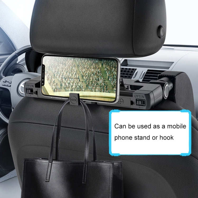 A05 Adjustable Car Auto U-shaped Memory Foam Neck Rest Cushion Seat Pillow with Hook & Mobile Phone Holder