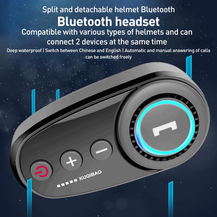 K10 Motorcycle Bluetooth Helmet Headset, Black Hard Pole Microphone