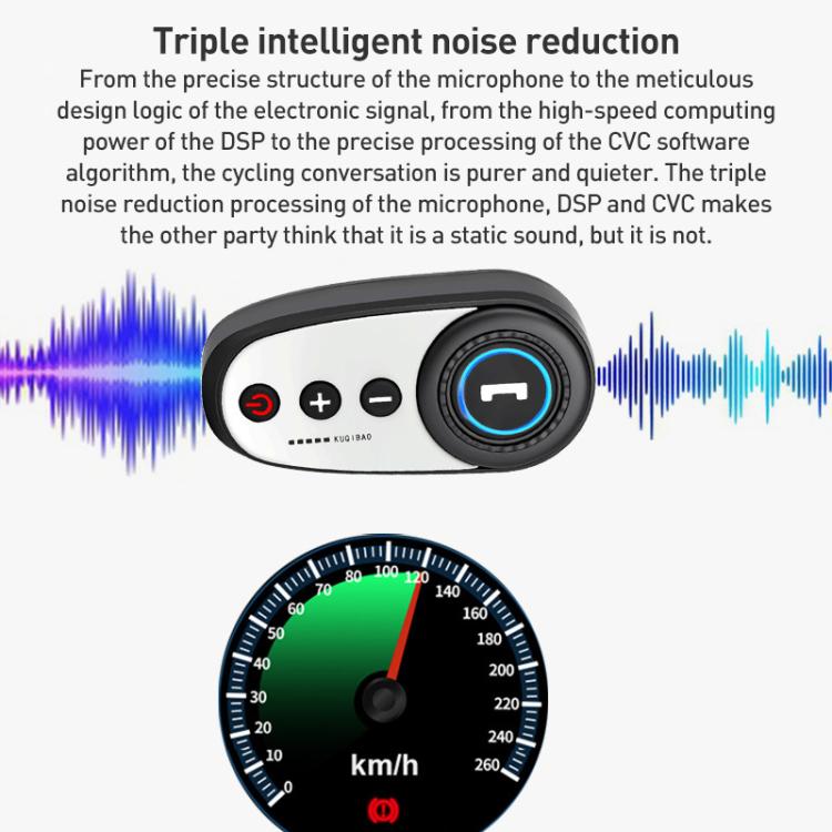 K10 Motorcycle Bluetooth Helmet Headset, Black Hard Pole Microphone