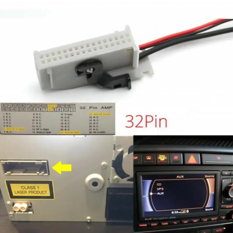 Car RNS-E 32PIN Bluetooth Music AUX Digital Audio Cable for Audi A3 A4 A6 A8 TT R8