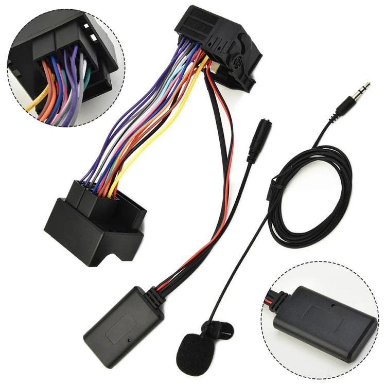 Car AUX Bluetooth Audio Cable + MIC for BMW E60