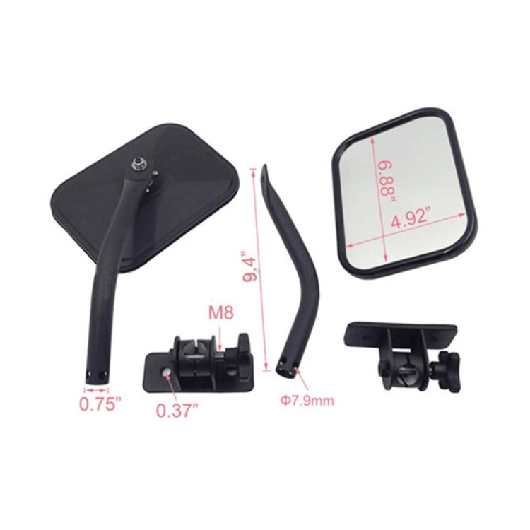SF-JP-003 Pair  Car Side Door Rearview Mirror Adjustable Shape Angle Lens Blind Spot Exterior Mirror for Jeep Wrangler