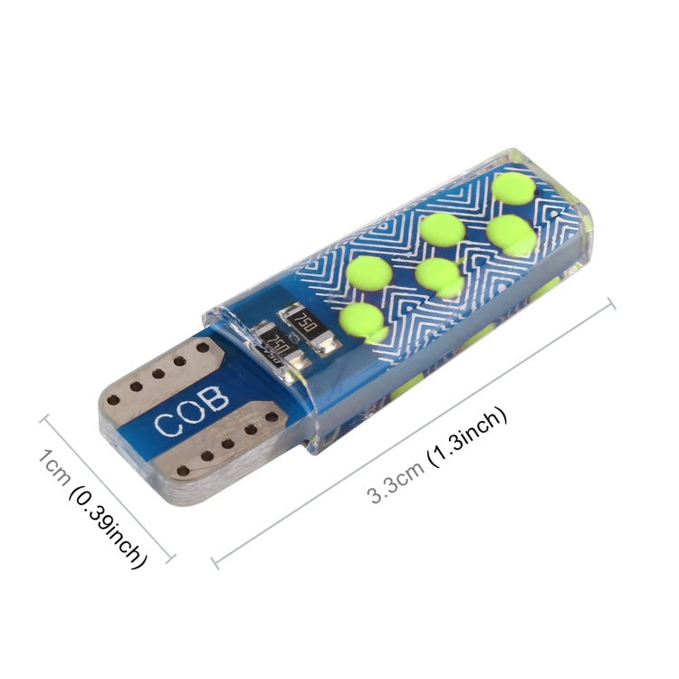 10 PCS T10 DC12V / 1.2W Car Clearance Light 12LEDs COB Lamp Beads, 12LEDs COB (Green Light), 12LEDs COB (Red Light), 12LEDs COB (White Light), 12LEDs COB (Yellow Light), 12LEDs COB (Ice Blue Light), 12LEDs COB (Blue Light), 12LEDs COB (Pink Light)