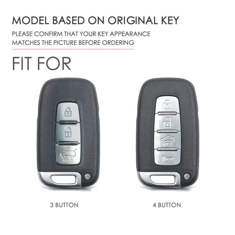 Hallmo Car Cowhide Leather Key Protective Cover Key Case for KIA K2 / K3 / K5 3-button, For KIA K2 / K3 / K5 3-button