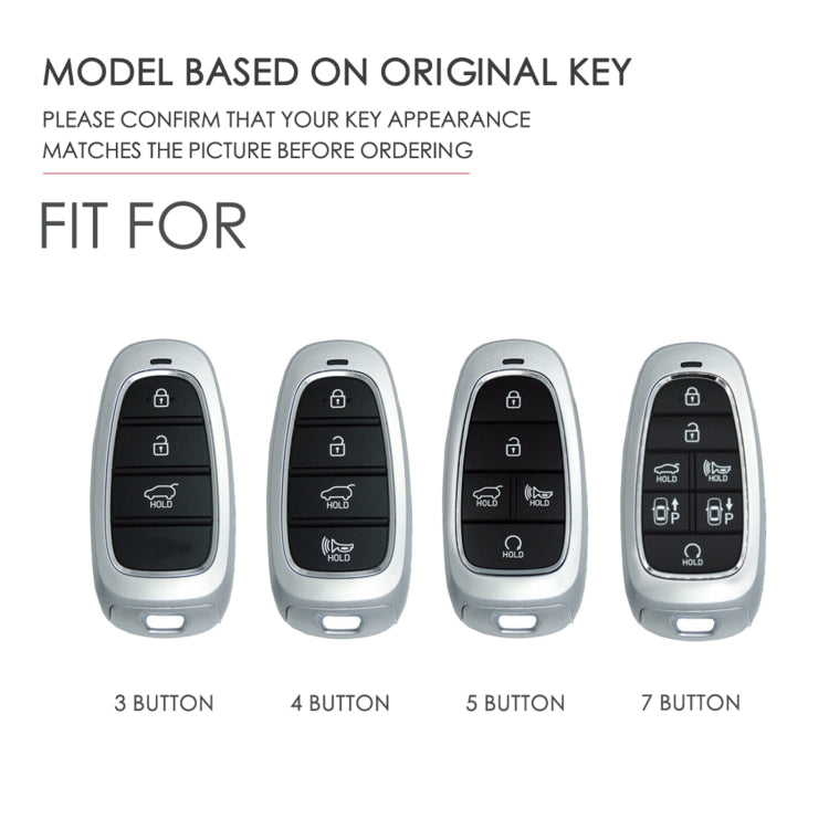 Hallmo Car Cowhide Leather Key Protective Cover Key Case for Hyundai 5-button