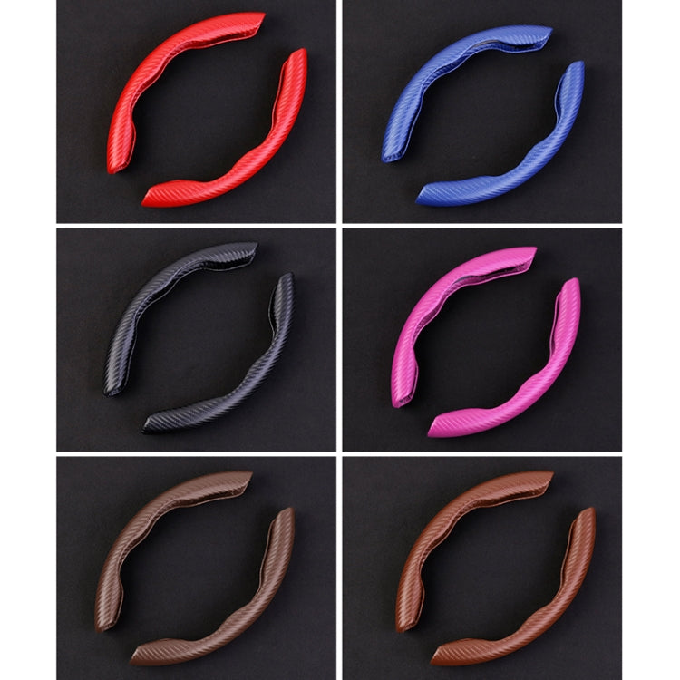 Car Universal Carbon Fiber Texture Leather Steering Wheel Cover