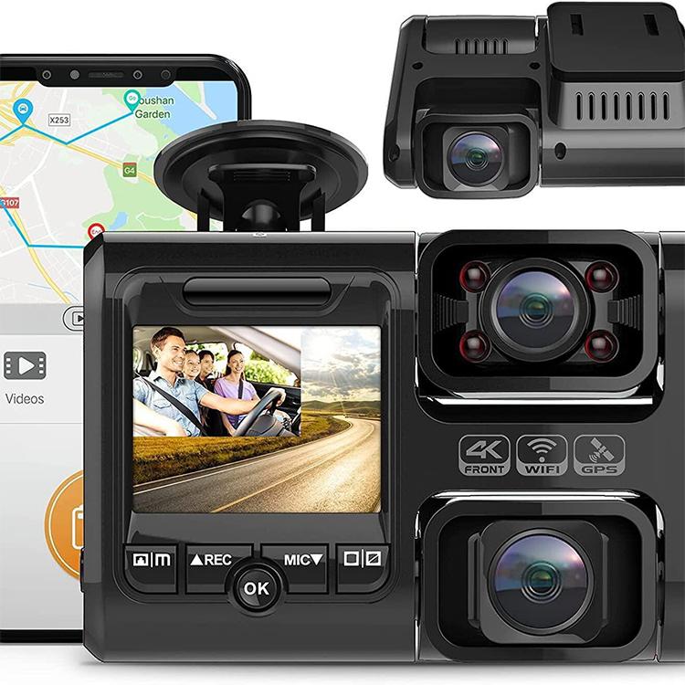 Z30 WiFi Dual-lens HD 2160P Non-light Night Vision 360-degree Panoramic Driving Recorder, GPS Version