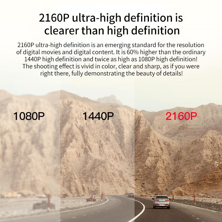 Z30 WiFi Dual-lens HD 2160P Non-light Night Vision 360-degree Panoramic Driving Recorder, GPS Version