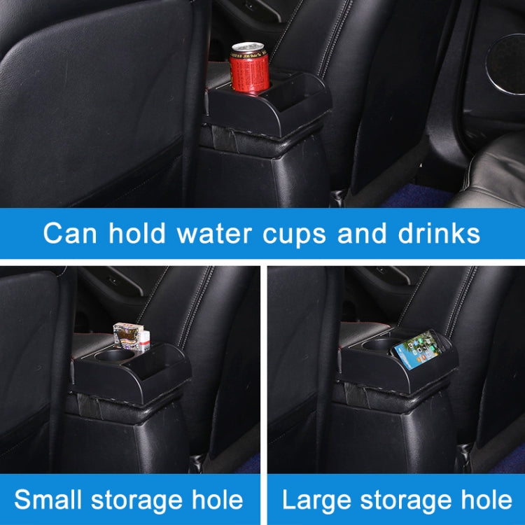 Car Multi-functional Dual USB Armrest Box Booster Pad, Carbon Fiber Leather Curved Type