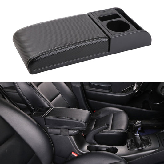 Car Multi-functional Dual USB Armrest Box Booster Pad, Carbon Fiber Leather Straight Type, Carbon Fiber Straight Type (Black White), Carbon Fiber Straight Type (Black), Carbon Fiber Straight Type (Black Red)