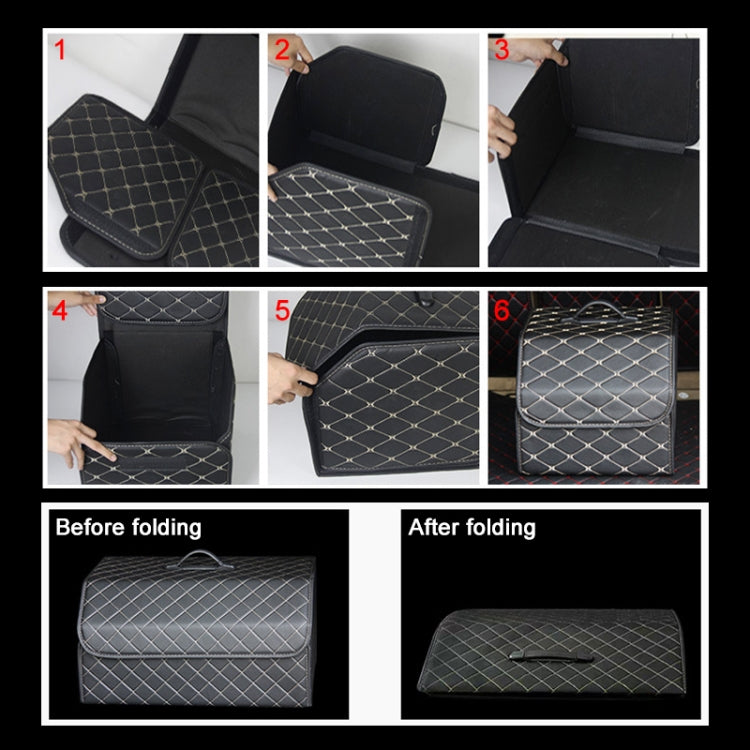 Car Trunk Foldable Storage Box, Rhombic Grid Large Size: 54 x 32 x 30cm