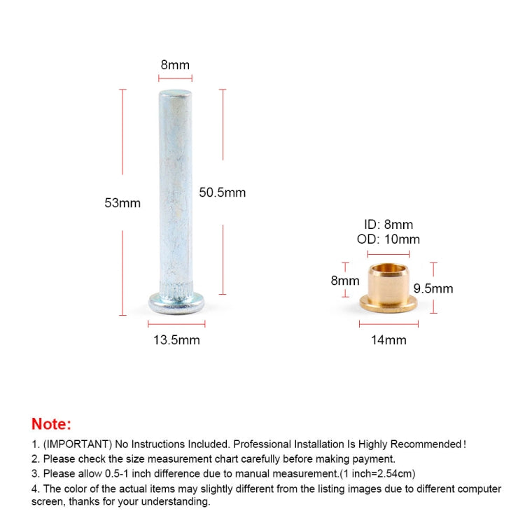 Car Door Hinge Pin Bushing Repair Kit for Nissan Navarra 1997-2005