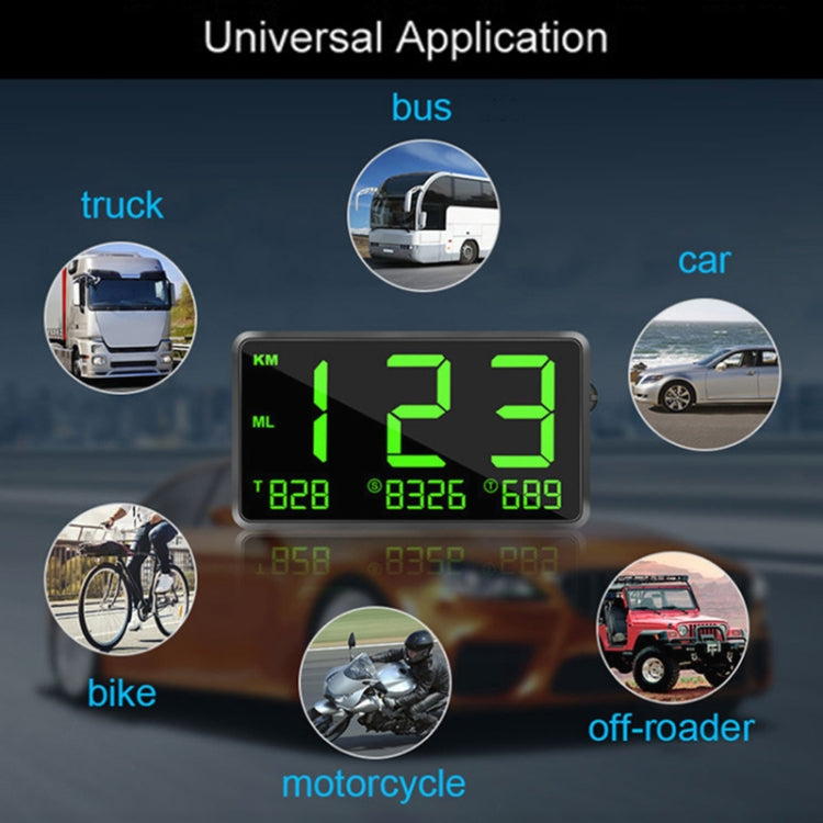 Car / Motorcycles HUD Display GPS Speedometer Overspeed Warning