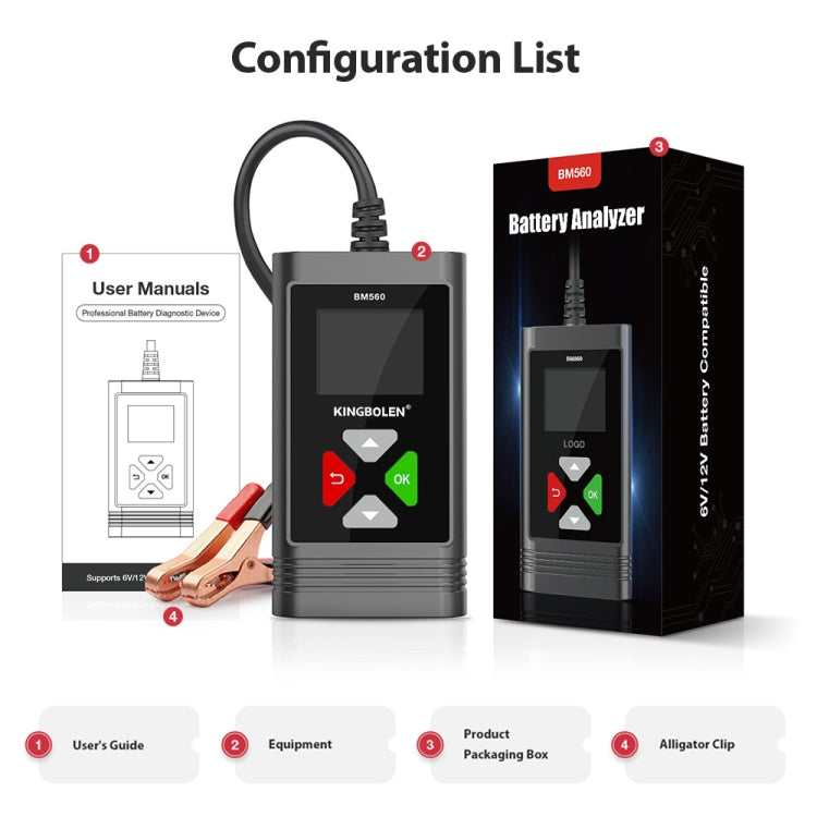 KINGBOLEN BM560 6V 12V Car Digital Load Battery Tester