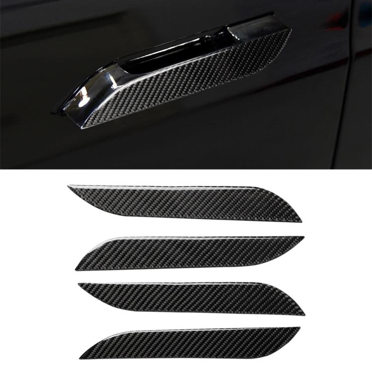 4 PCS Carbon Fiber Car Outside Handle Decorative Sticker for Tesla Model S