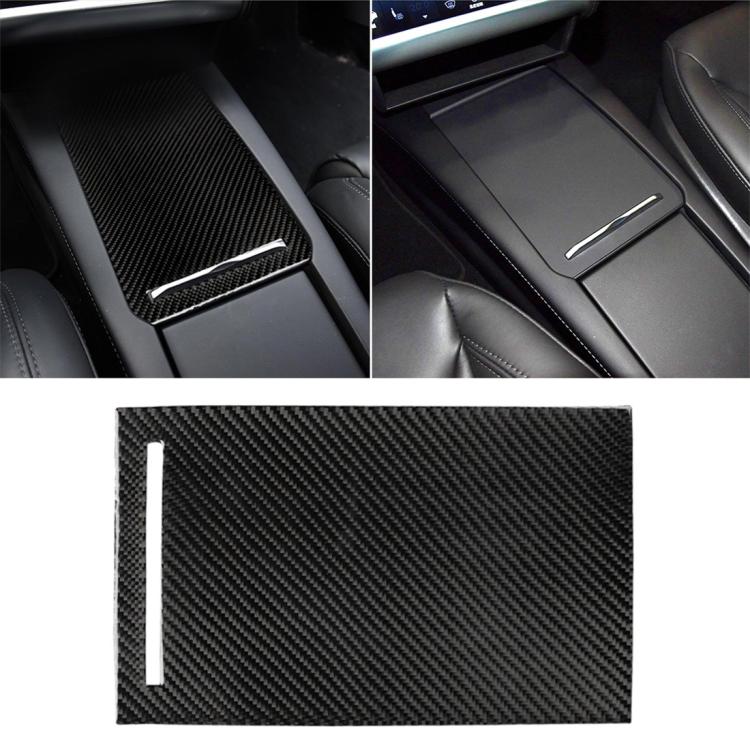 Carbon Fiber Car Storage Box Panel Decorative Sticker for Tesla Model X
