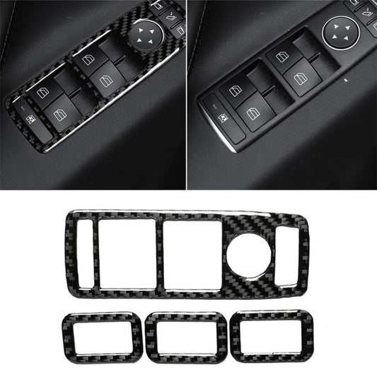 4 PCS Carbon Fiber Car Window Lift Panel Decorative Sticker for Tesla Model X