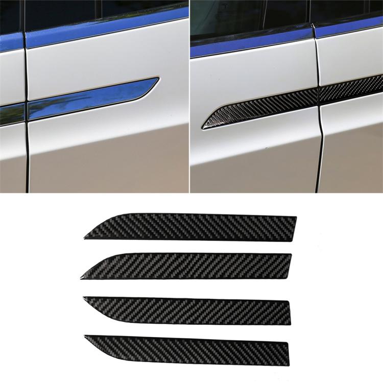 4 PCS Carbon Fiber Car Outer Door Handle Panel Decorative Sticker for Tesla Model X