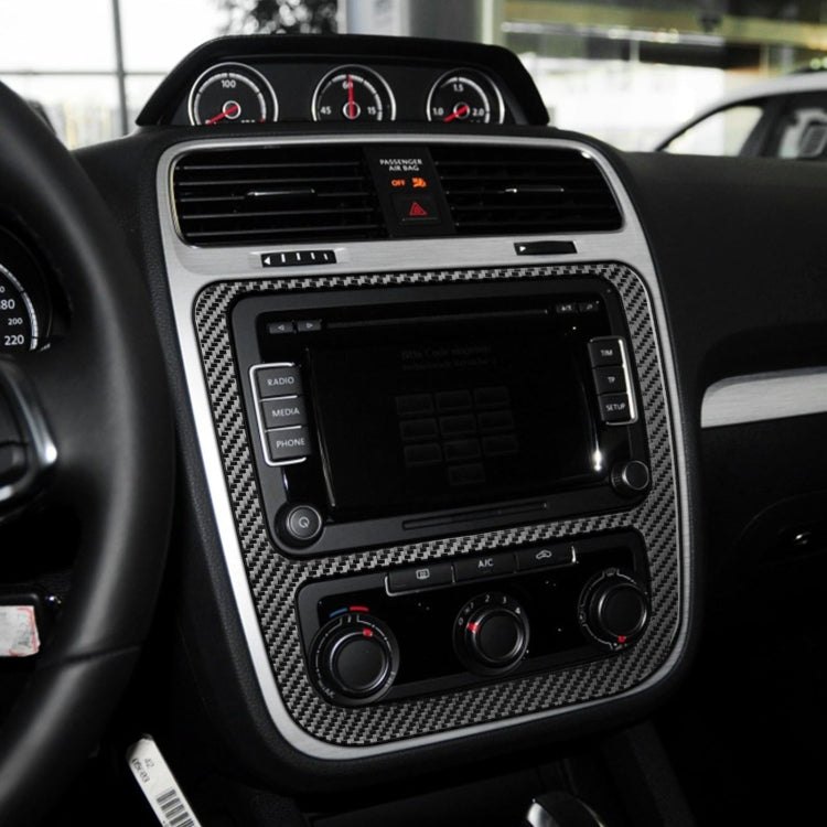 Carbon Fiber Car Central Control CD Air Conditioning Panel Decorative Sticker for Volkswagen Scirocco 2009-2016,Left and Right Drive Universal