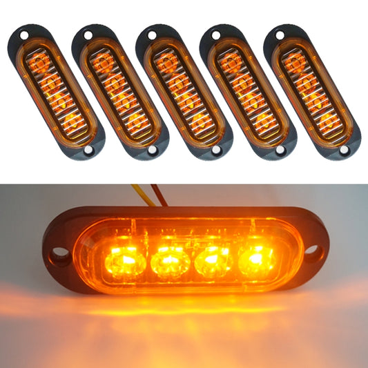 5 PCS MK-087 Car / Truck 4LEDs Side Marker Indicator Lights Bulb Lamp, MK-087(Yellow Light), MK-087(Blue Light), MK-087(Green Light), MK-087(Red Light), MK-087(White Light)