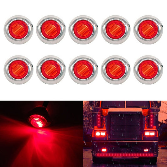 10 PCS MK-118 3/4 inch Metal Frame Car / Truck 3LEDs Side Marker Indicator Lights Bulb Lamp, MK-118(Red Light), MK-118(White Light), MK-118 (Yellow Light), MK-118(Blue Light), MK-118(Green Light)