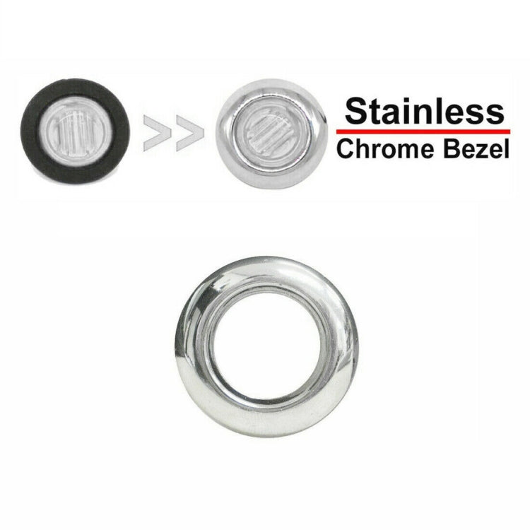 10 PCS MK-118 3/4 inch Metal Frame Car / Truck 3LEDs Side Marker Indicator Lights Bulb Lamp