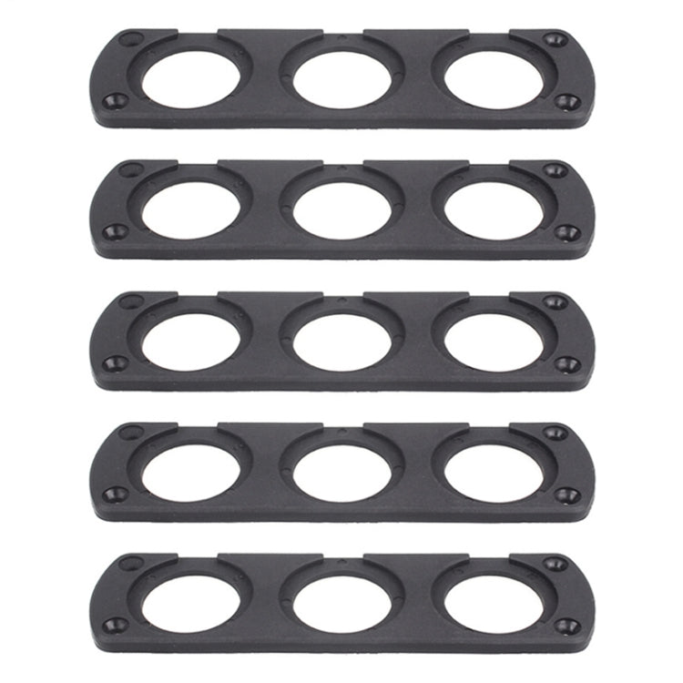 5 PCS 3-Hole Car Modified USB Charging Voltmeter Cigarette Lighter Panel