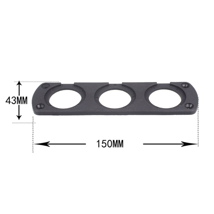 5 PCS 3-Hole Car Modified USB Charging Voltmeter Cigarette Lighter Panel