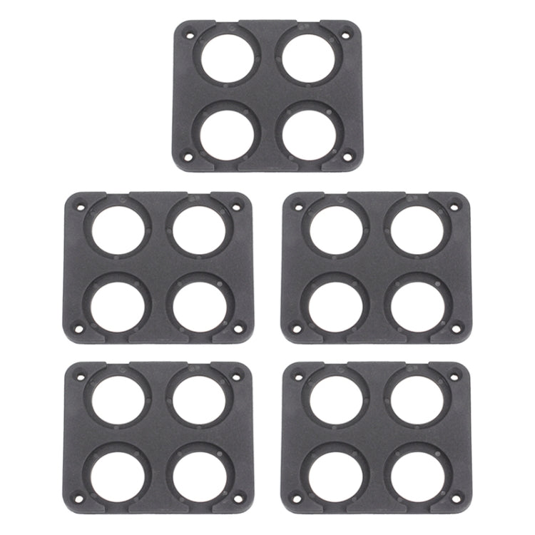 5 PCS 4-Hole Car Modified USB Charging Voltmeter Cigarette Lighter Panel