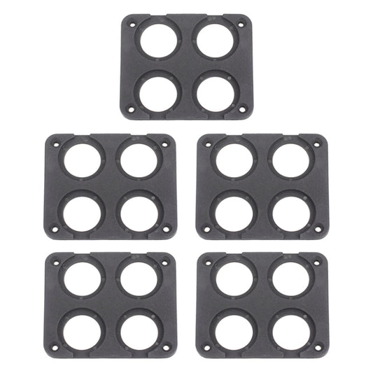 5 PCS 4-Hole Car Modified USB Charging Voltmeter Cigarette Lighter Panel